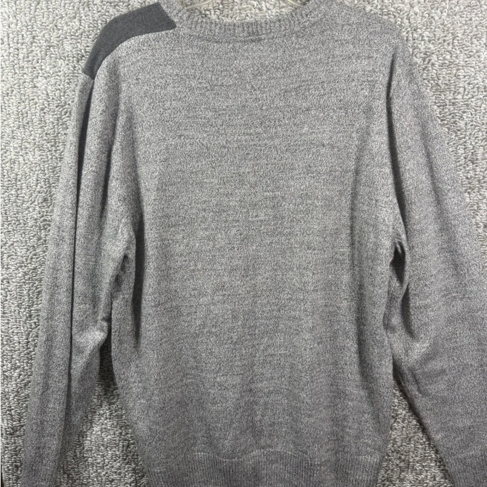 Haggar Mens Sweater Gray Crew Neck Long Sleeve Color Block Acrylic‎ Size XL
